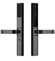 Fechadura Digital S610 Wifi Tuya/USB/Cartão p/Aluminio Preto