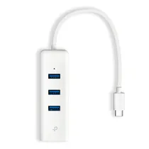 Adaptador Hub TP-Link UE330C Ethernet Gigabit USB 3.0 - Branco