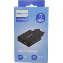 Carregador Philips DLP4322CB/70 USB-C/A 33W - Black (Sem Cabo)  Carregador ...
