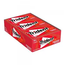 Chicletes Trident Brasileiro Morango Display c/ 21 Und