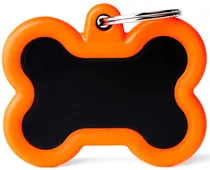 Medalha de Identificação Myfamily Hushtag Osso HTA01RANGEMP - Preto/Laranja