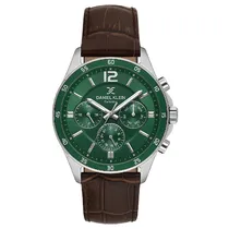 Relogio Analógico Masculino Daniel Klein DK.1.13973-3 Exclusive Gent / Pulseira de Couro - Marrom/Verde