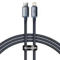 Cabo USB-C A Lightning Baseus CAJY000201 Crystal Shine 20 W - Black 1.2 Metros