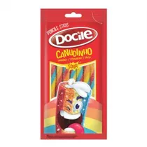Bala de Gelatina Docile Canudinho Colorido Morango Cítrico 70G