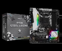 Placa Mãe Asrock B450M Steel Legend DDR4 Socket AM4 Chipset AMD B450 Micro ATX