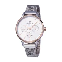 Relógio Analógico Feminino Daniel Klein Exclusive DK12029-3 - Prata e Rosa Ouro