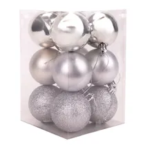 Bolas de Natal Decoração para Árvore Prata 5CM 12PÇ
