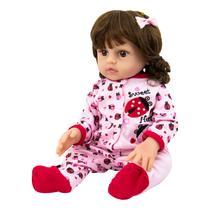 Boneca Baby Reborn V-002 - 48CM - Silicone - Roupa Desenho Joaninha