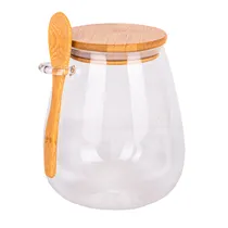 Pote de Vidrio Tampa de Bambu 1000ML