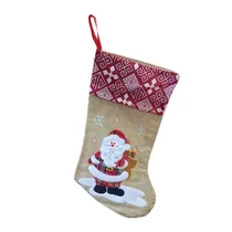 Bota Natalina Marrom com Papai Noel