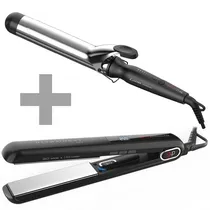 Kit Chapinha para Cabelo Gama G-Evo WL Iht Uh Oxy.Active 250 °C Bivolt - Preto + Modelador Salon Curl