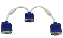 Cabo Adaptador HLD VGA Macho e 2 Saídas VGA Fêmeas 18 CM. Branco