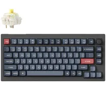 Teclado Gamer Mecânico Keychron V1 Max RGB Sem Fio Switch Yellow - Carbon Black (Inglês)