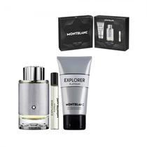 Kit Montblanc Explorer Platinum Masculino 3PCS