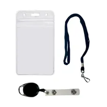 Keychain Lanyard Black W/Clasp & Sleeve (Soft)
