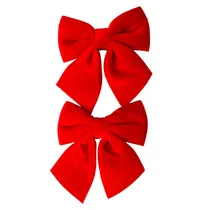 Kit com 2 Laços Vermelhos Natalinos Em 13X14 CM