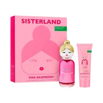 Kit Perfume Benetton Sisterland Pink Rasberry Edt 80ML + Body Lotion