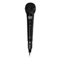 Microfone com Fio Quanta QTMIC200 / 3 Metros - Preto