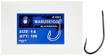 Anzol Top Fishing Maruseigo Black Nickel 14 com 100 Pçs