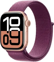 Apple Watch S10 (GPS) Caixa Alumínio Rose Gold 42MM Pulseira Sport Loop Plum (Sem Lacre)