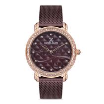 Relogio Analogico Feminino Daniel Klein DK.1.12730-7 Premium Ladies / Pulseira de Malha - Bordo/Rose Gold