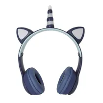 Fone de Ouvido JST-J47 Unicornio / Bluetooth / LED / Azul