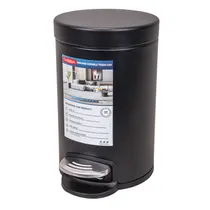 Lixeira de Aço Inox Redonda 3L Preto Fosco