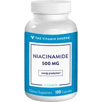 The Vitamin Shoppe Vitamina Niacinamide 500MG 100 Caps Plastico Blanco