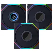 Cooler para Gabinete Lian Li Uni Fan SL Wireless LCD 120 12X12 LED Argb Preto - Kit com 3 (12SLLCD1W3B)