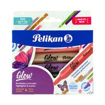 Marcador Resaltador Pelikan Glow Dual Glitter 54843 6 Unidades