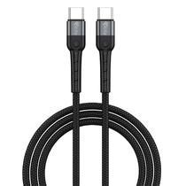 Cabo 4LIFE USB-C / Ubs-C (FLT2CC601B) 1 Metro / 60W / 3A - Preto