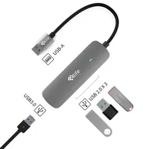 Hub Adaptador Multiporta 4LIFE FLBX4U-A USB-A / 4 Em 1 / 1X USB 3.0 / 3X USB 2.0 - Cinza
