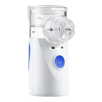 Mini Nebulizador Portatil Ultrassónico Mesh Nebulizer YM-3R9 / 10ML / Sem Fio / com Pilha Recarregavel (Pilha Nao Incluido) - Branco/ Azul