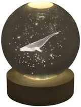 Lâmpada Esfera de Cristal 3D Baleia