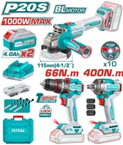 Kit de Ferramentas Sem Fio - Total TOSLI241291 20V (3 Peças)