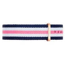 Pulseira para Relogio Daniel Wellington Classic Southampton DW00200050 Feminino de Nylon 18MM - Azul Escuro, Branco e Rosa