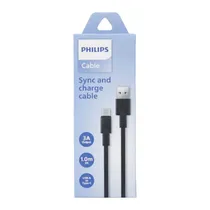 Cabo Philips DLC3001AB/70 - USB-A/USB-C - 1 Metro - Preto