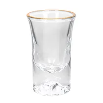 Copo de Vidro 5.7X3.5CM com Detalhe Em Dourado 15ML