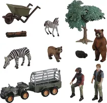 Toys Set de Animais Selvagens Zhong Jieming Q9899-ZJ116-A (12 Peças)
