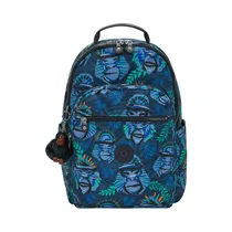 Mochila Kipling Seoul College Blue Monkey Fun  Mochila Kip...