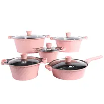 Jogo de Panela Jio Rosa com 10 Peças 20/ 24/ 28/ 32/ 28CM com Tampas