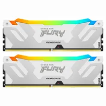 Memoria Ram Kingston Fury Renegade DDR5 32GB (2X16GB) 7600MHZ RGB - Branco / Prata (KF576C38RWAK2-32)