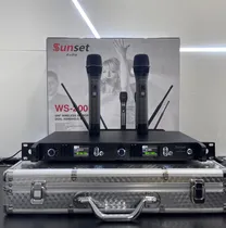 Microfone Sunset s/fio WS-200R c/2 Rack c/Case