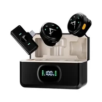 Microfone Audisat X Vlog - Sem Fio - (2 TX + 1 RX) - USB-C - Preto