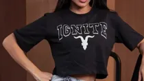 Ignite Remera Cropped Femenino 62001 (T)P Negro