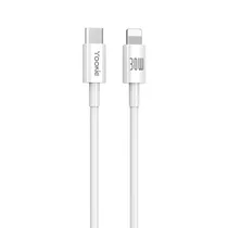 Cabo Yookie CB88 - 30W - Tipo c/Lightning - 2 Metros - Branco