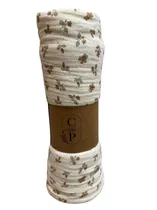 Casa Palermo Manta Doble Faz Muselina Y Corderito Floral Beige