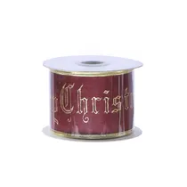 Fita para Decoração Natalina Bordô/Dourado