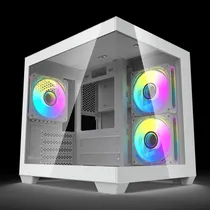 Gabinete Gamer, Aquario, Aigo Darkflash C275P, Mini Tower, M-ATX, Frontal e Lateral Vidro Temperado, Sem Fans, Branco  Gabinete Ga...