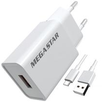 Carregador Megastar CH400B USB de 10 Watts + Cabo USB-C